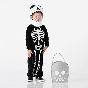 Pottery Barn Kids Unisex Black Glow-in-the-Dark Skeleton Halloween Costume, 4-6Y